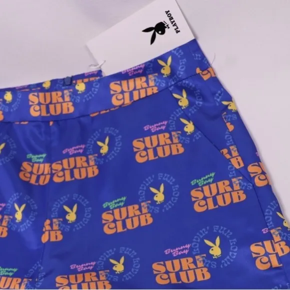 🅽🅴🆆 𝗥𝗔𝗥𝗘 𝐏𝐋𝐀𝐘𝐁𝐎𝐘 bunny blue surfer shorts, women’s size Medium