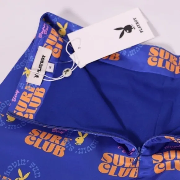 🅽🅴🆆 𝗥𝗔𝗥𝗘 𝐏𝐋𝐀𝐘𝐁𝐎𝐘 bunny blue surfer shorts, women’s size Medium