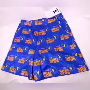 🅽🅴🆆 𝗥𝗔𝗥𝗘 𝐏𝐋𝐀𝐘𝐁𝐎𝐘 bunny blue surfer shorts, women’s size Medium