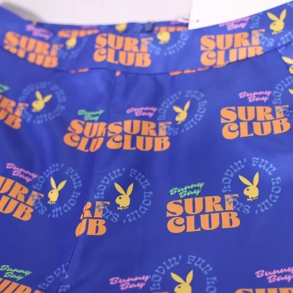 🅽🅴🆆 𝗥𝗔𝗥𝗘 𝐏𝐋𝐀𝐘𝐁𝐎𝐘 bunny blue surfer shorts, women’s size Medium