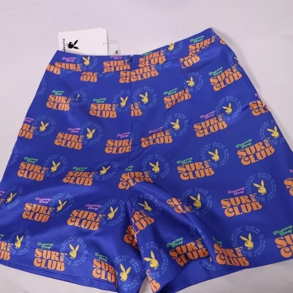 🅽🅴🆆 𝗥𝗔𝗥𝗘 𝐏𝐋𝐀𝐘𝐁𝐎𝐘 bunny blue surfer shorts, women’s size Medium