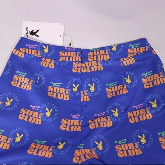 🅽🅴🆆 𝗥𝗔𝗥𝗘 𝐏𝐋𝐀𝐘𝐁𝐎𝐘 bunny blue surfer shorts, women’s size Medium