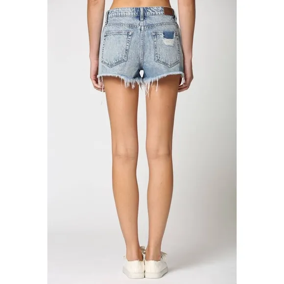 🆕 Hidden Jeans Vintage Wash Frayed Mom Shorts