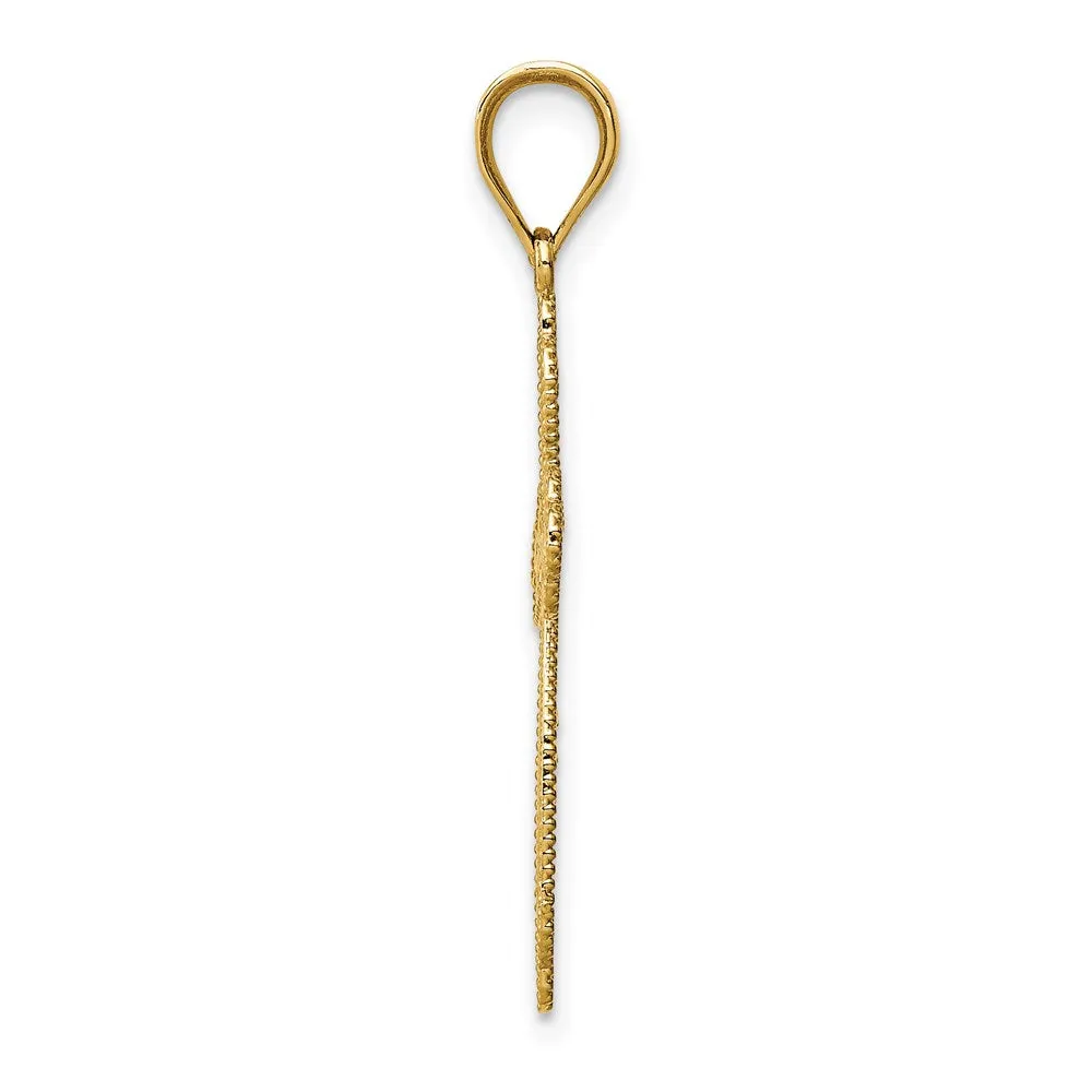 14K Budded Cross Pendant