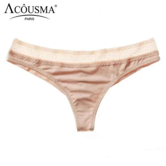 Acousma Paris Women's Panties Panty Lingerie Vintage S M Cream