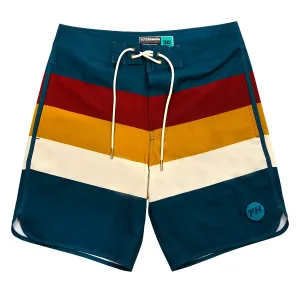 After Hours 18" Boardshort - Teal Stripe