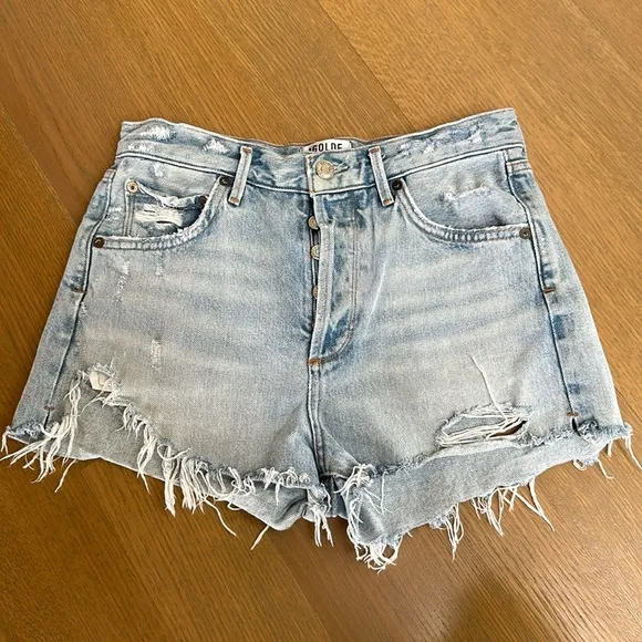 Agolde Jaden Denim Blue Jean Shorts