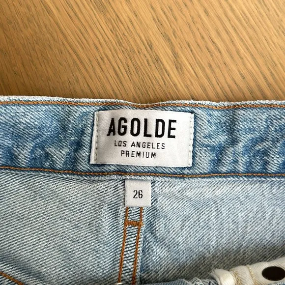 Agolde Jaden Denim Blue Jean Shorts