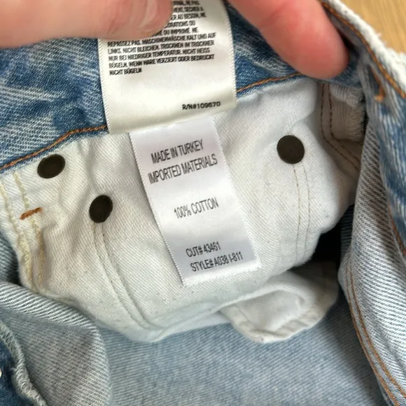 Agolde Jaden Denim Blue Jean Shorts