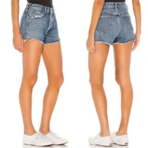 AGOLDE Parker Vintage Cut Off Blue Denim Shorts in Lowkey Size 23 K4