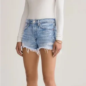 AGOLDE Parker Vintage Cut Off Jean Shorts Swapmeet Blue Wash Size 26 Highrise