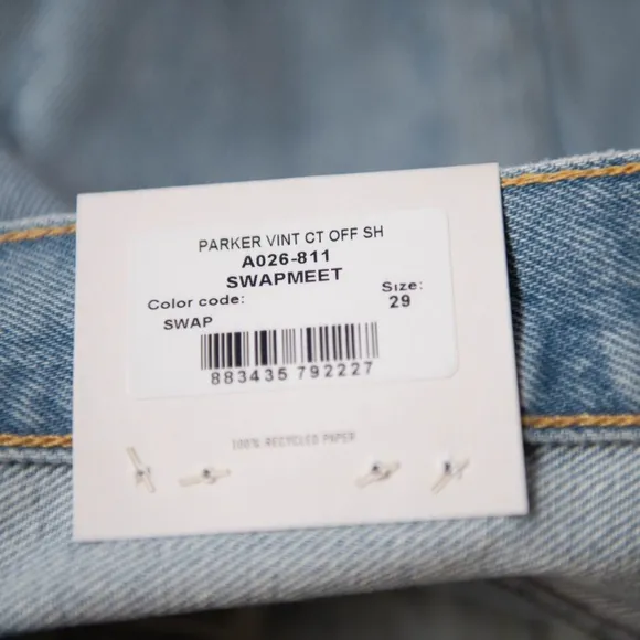 Agolde Parker Vintage Cutoff Button Fly Denim Jean Shorts in Swapmeet