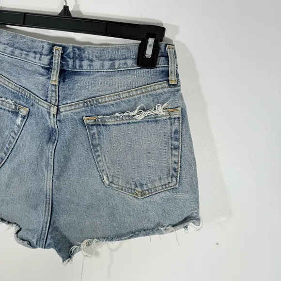 AGOLDE Parker Vintage Cutoff Distressed Button Fly 100% Cotton Denim Shorts 24