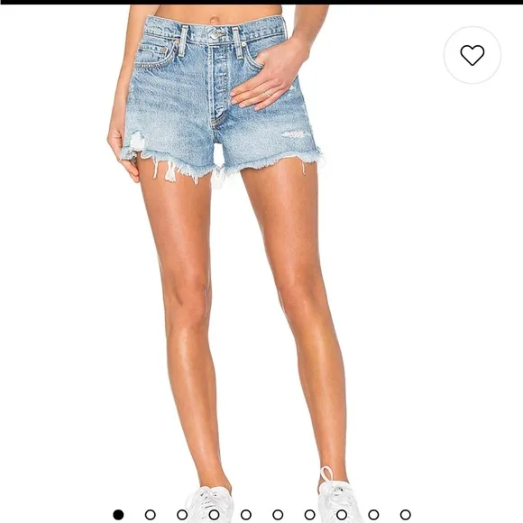 AGOLDE Vintage Parker, distressed denim shorts