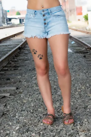 Alex High Rise Star Denim Shorts