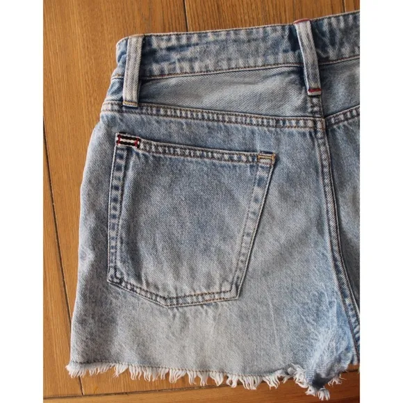 Alice &amp; Olivia Be Amazing Rocky Blues Frayed Raw Hems 26 2 Preowned