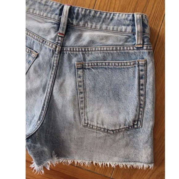 Alice &amp; Olivia Be Amazing Rocky Blues Frayed Raw Hems 26 2 Preowned