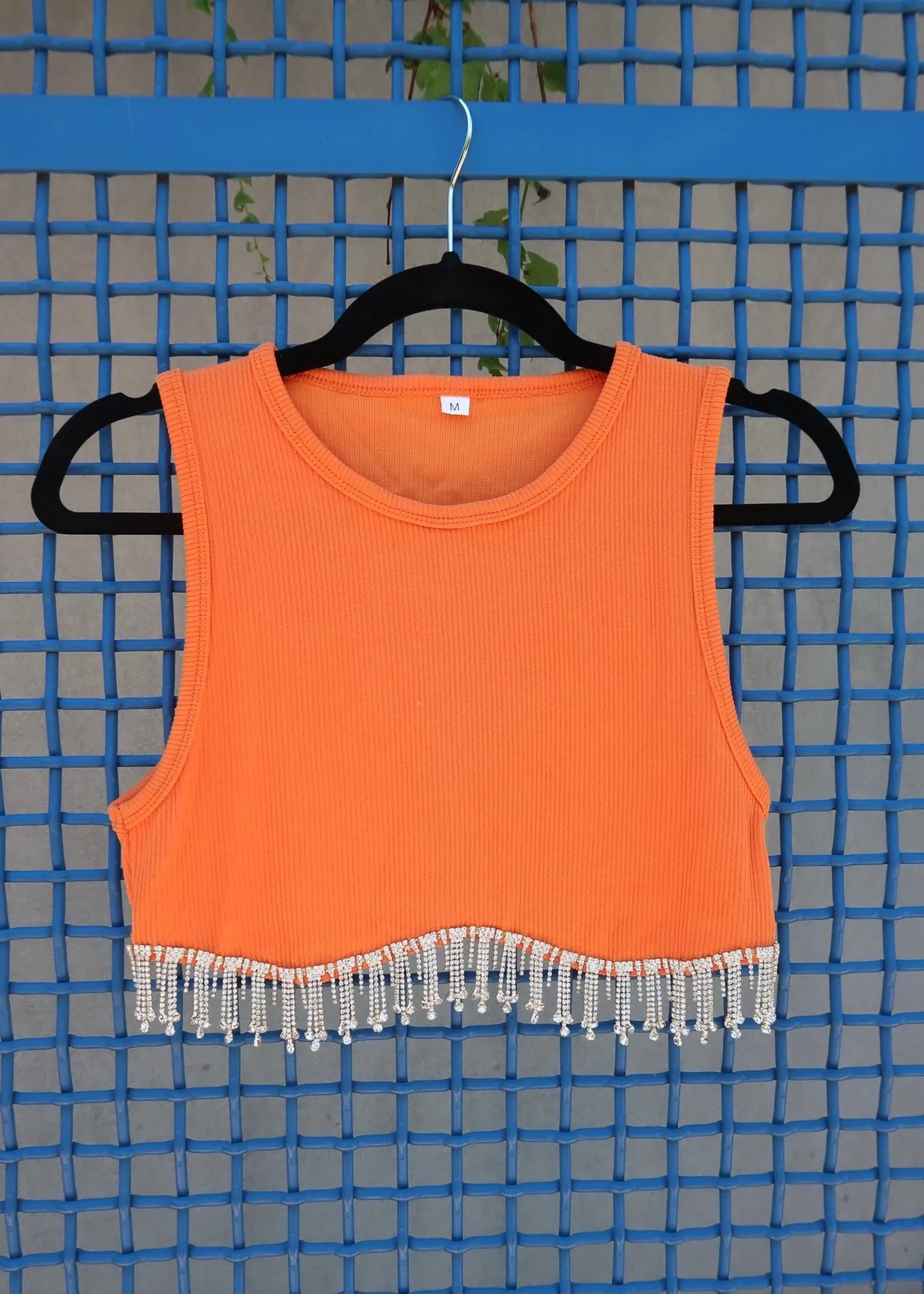 ALL EYES ON YOU ORANGE SEQUIN TOP