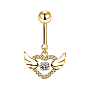 Angle Wings Dancing Diamond Navel Ring