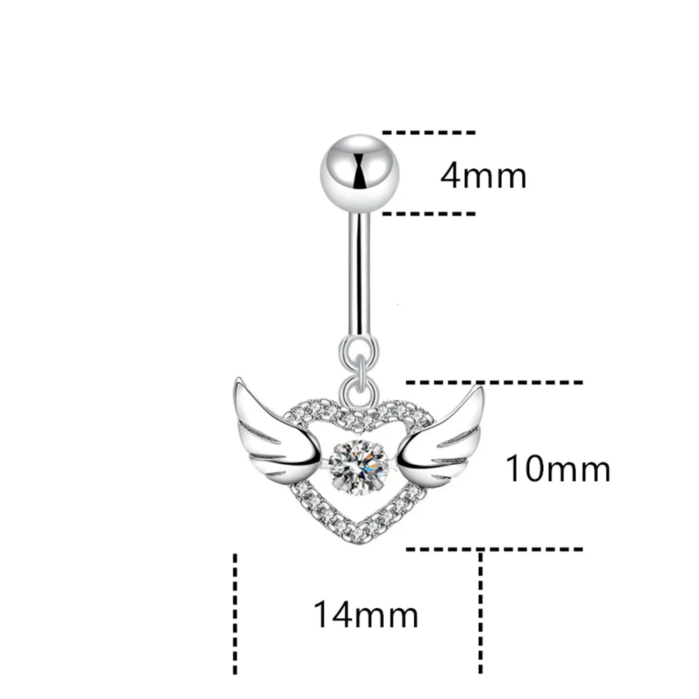 Angle Wings Dancing Diamond Navel Ring