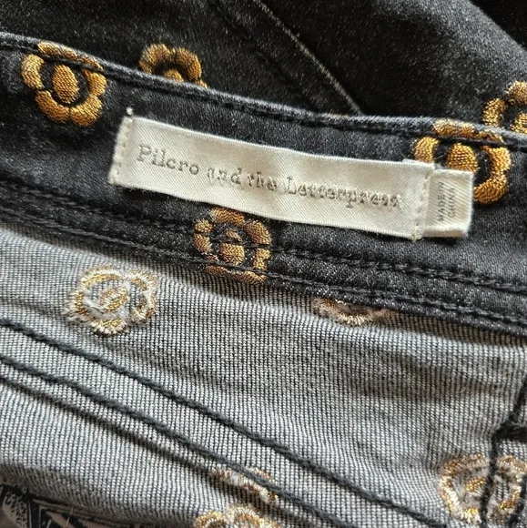Anthropologie Pilcro &amp; the Letterpress Slim Straight, Floral Embroidery,Size 30