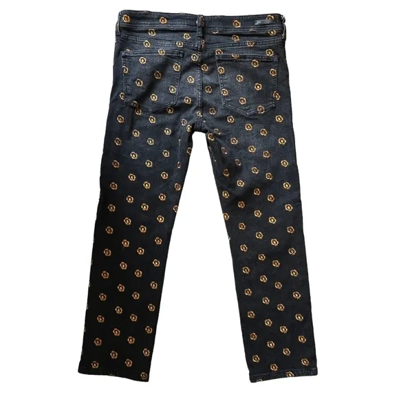 Anthropologie Pilcro &amp; the Letterpress Slim Straight, Floral Embroidery,Size 30