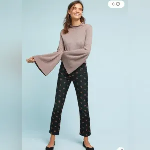 Anthropologie Pilcro &amp; the Letterpress Slim Straight, Floral Embroidery,Size 30