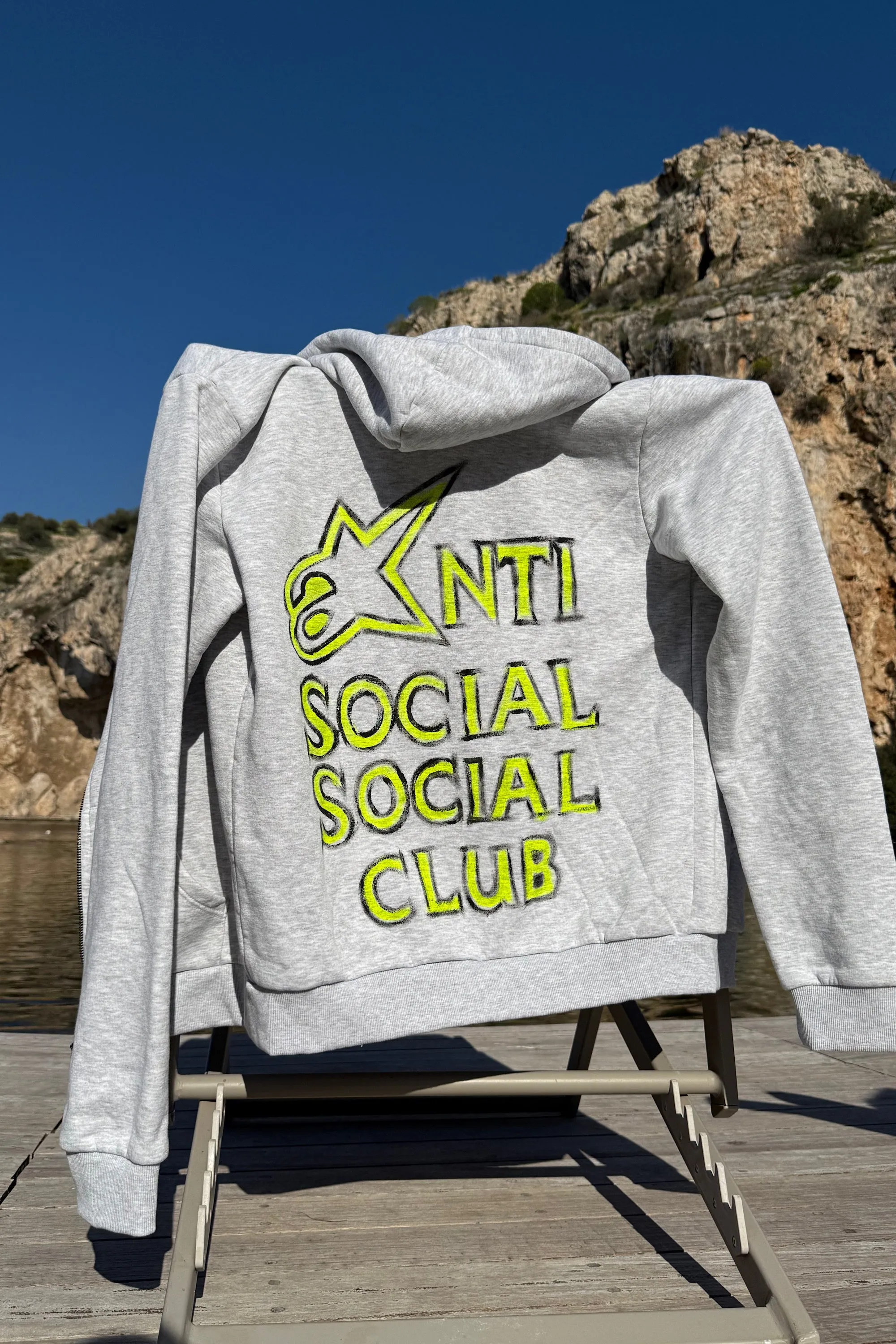 ANTISOCIAL HAND PAINTED ZIP HOODIE