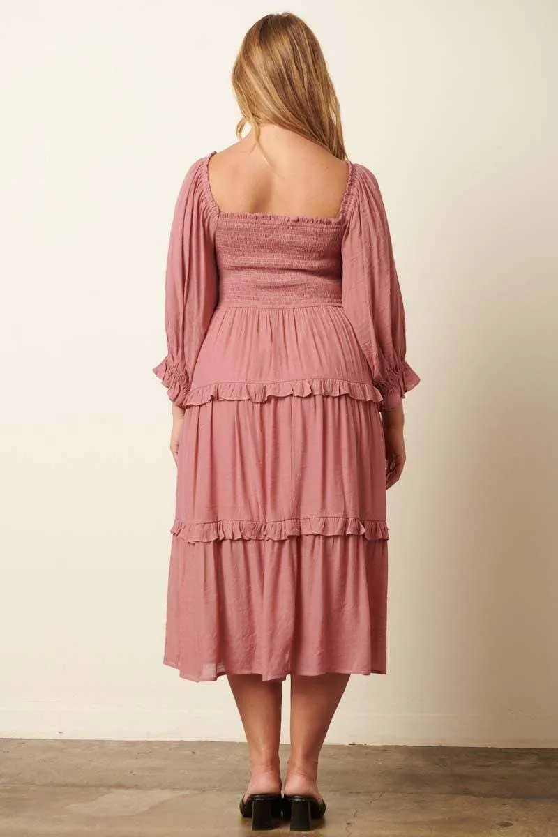 Arabella Smocked Midi Dress