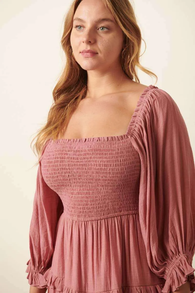 Arabella Smocked Midi Dress