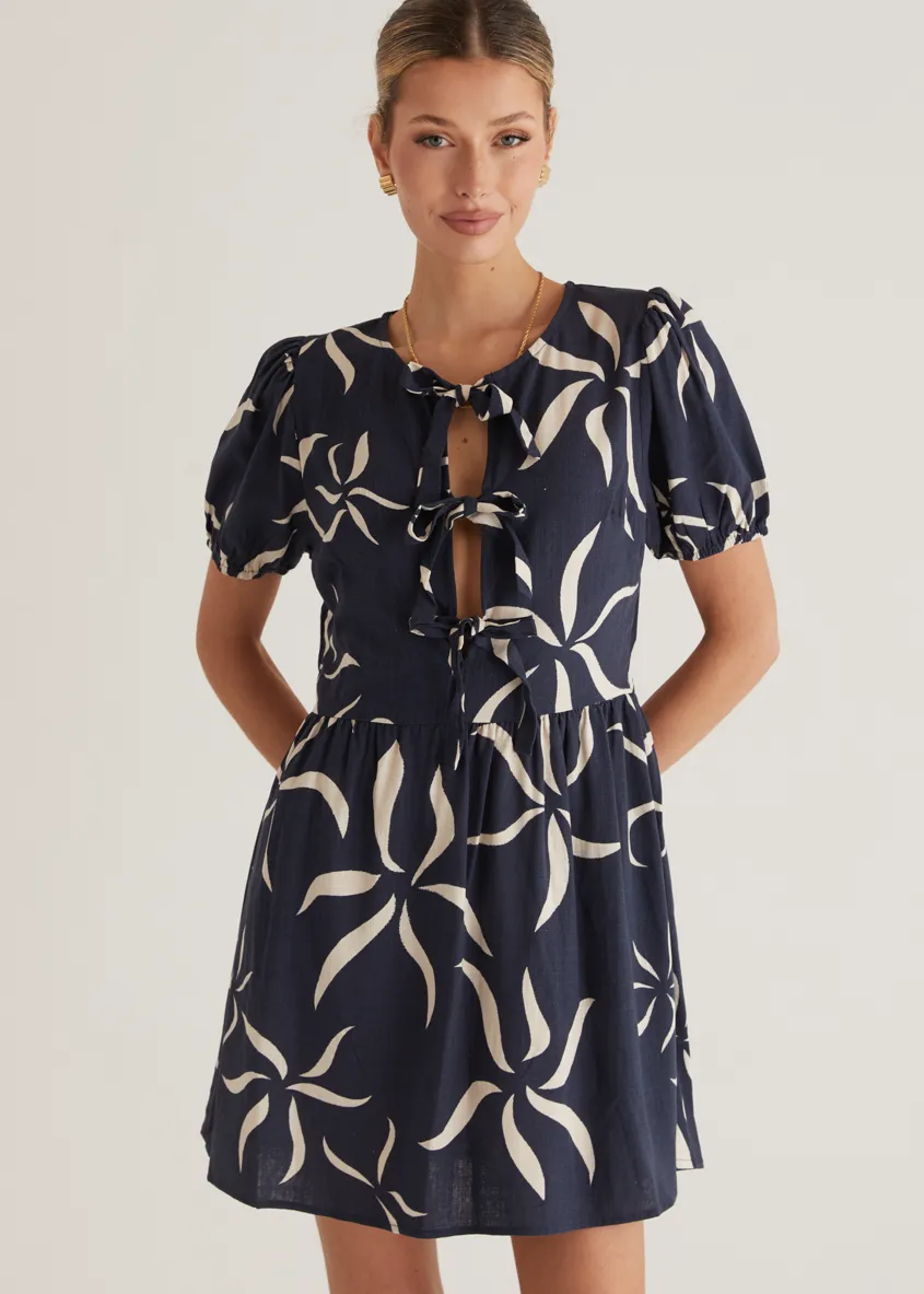Ariel Dress - Navy Ayana