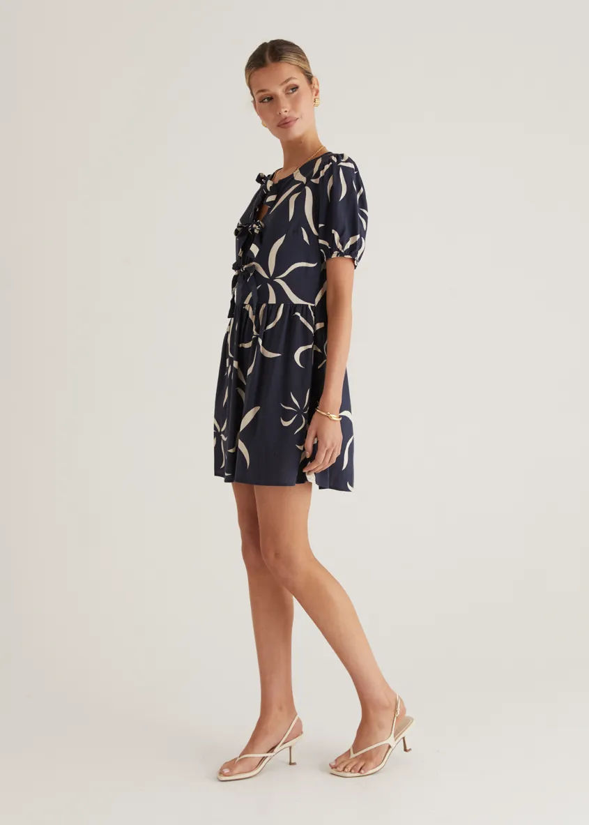 Ariel Dress - Navy Ayana