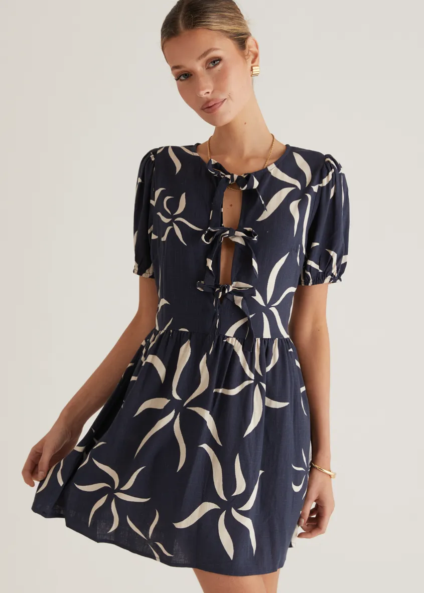 Ariel Dress - Navy Ayana