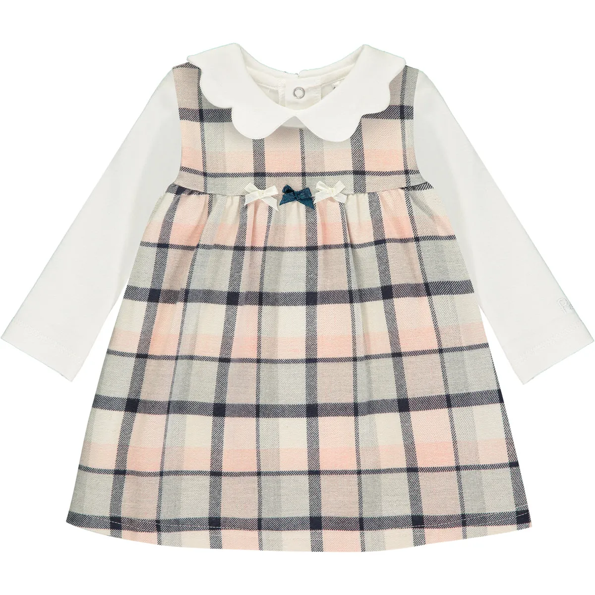 Baby Girl Bodysuit and Check Dress Outfit Set
