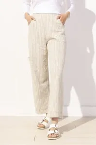Bali Stripe Cotton Pocket Flood Pant