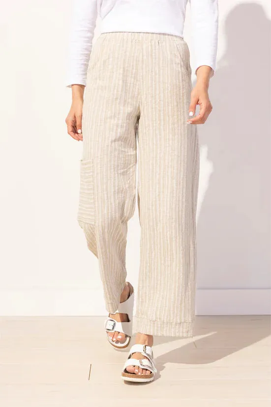 Bali Stripe Cotton Pocket Flood Pant