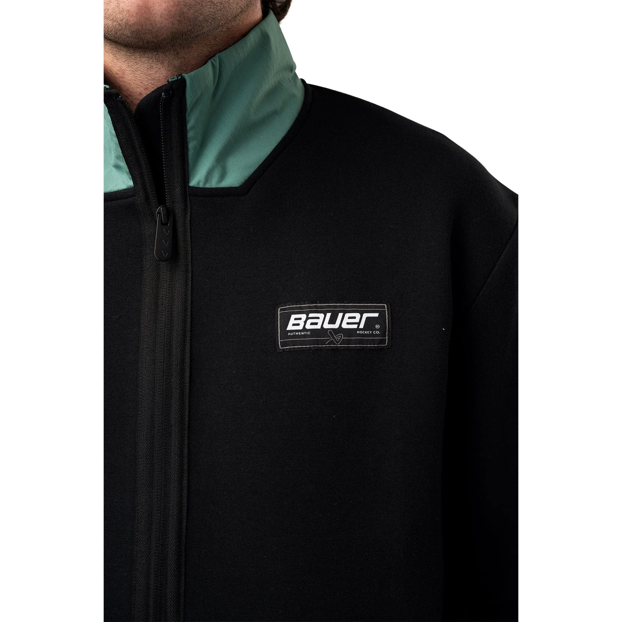 Bauer Knit Mix Half Zip - Black/Teal