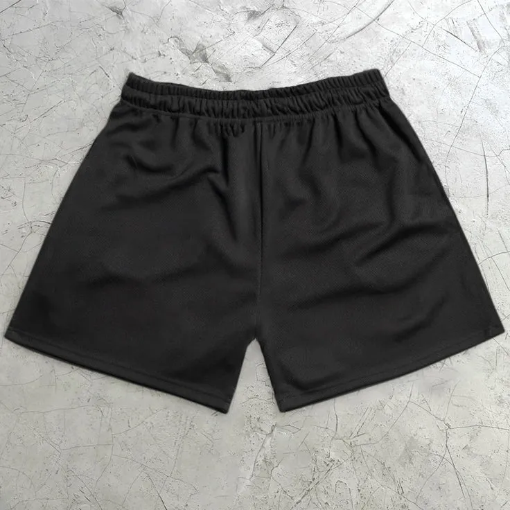 Bear Vintage Print Mesh Shorts
