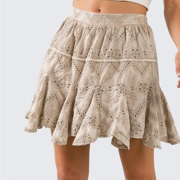 BECCA Vintage Wash Eyelet Skort