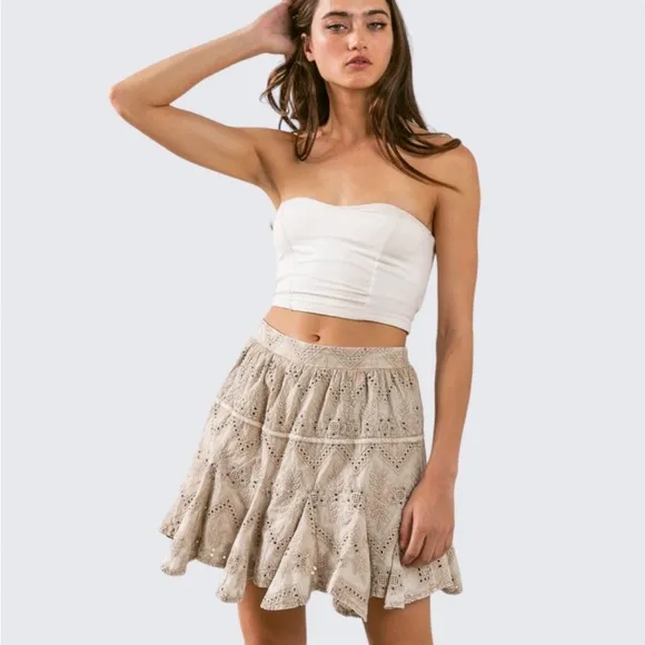BECCA Vintage Wash Eyelet Skort