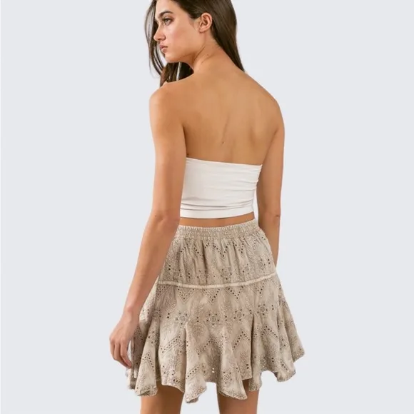 BECCA Vintage Wash Eyelet Skort