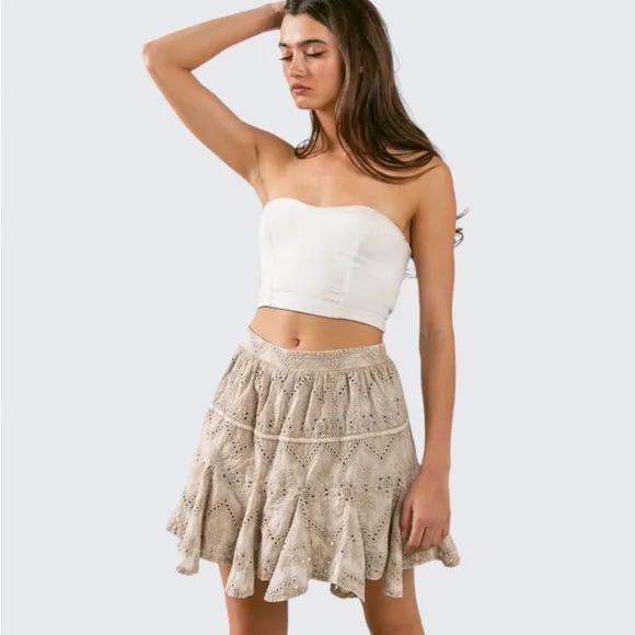 BECCA Vintage Wash Eyelet Skort