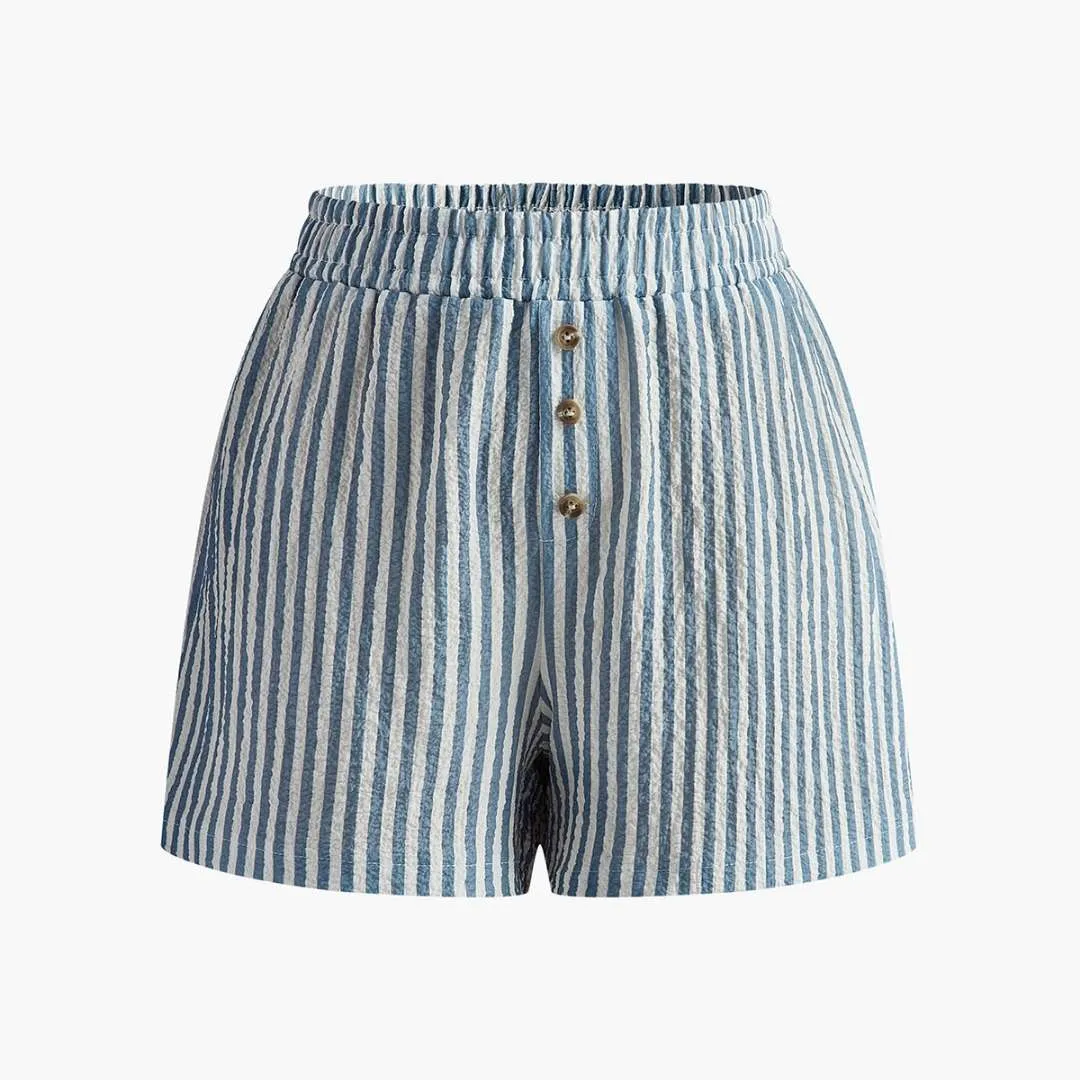 Billie™ | Vintage Pinstripe Button Shorts