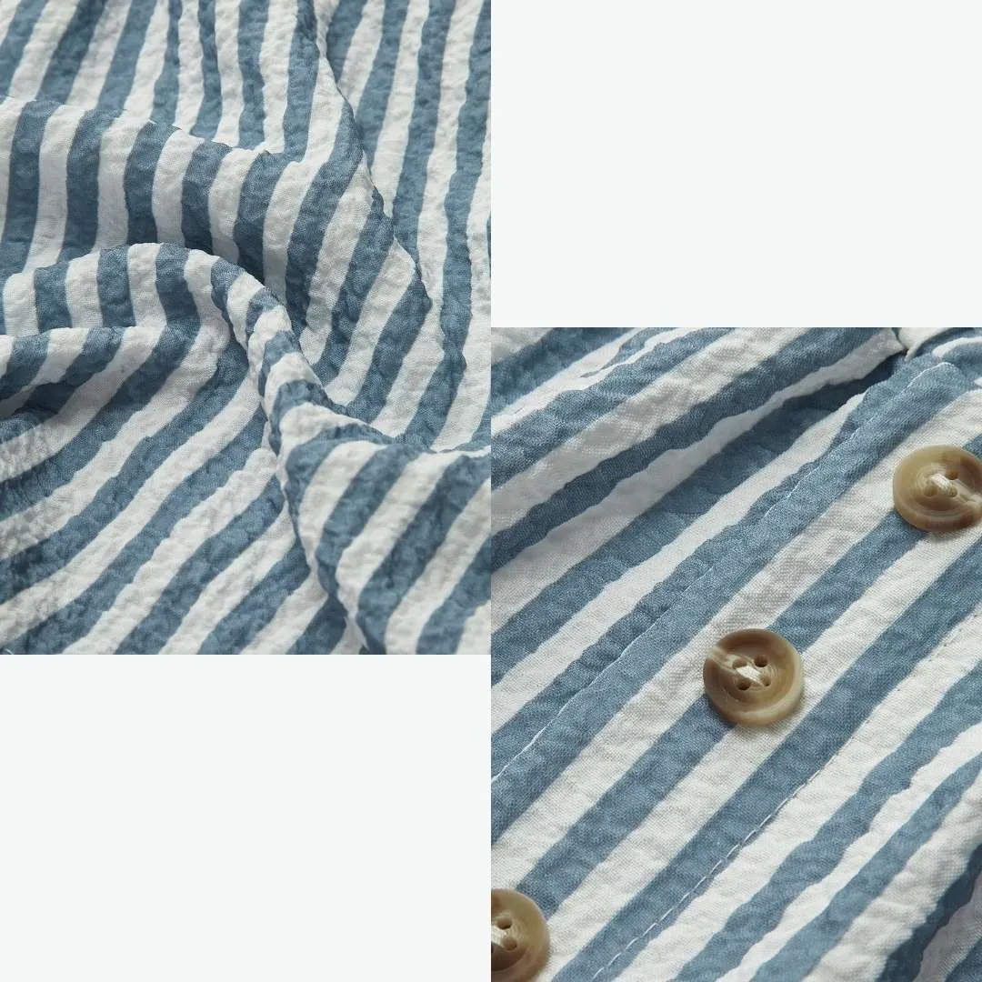 Billie™ | Vintage Pinstripe Button Shorts
