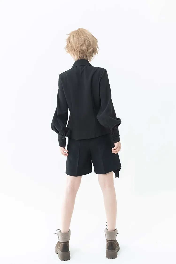 Black Vintage Bowknot Ouji Fashion Lolita Blazer Shorts
