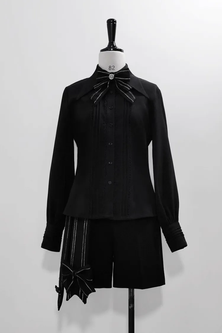Black Vintage Bowknot Ouji Fashion Lolita Blazer Shorts