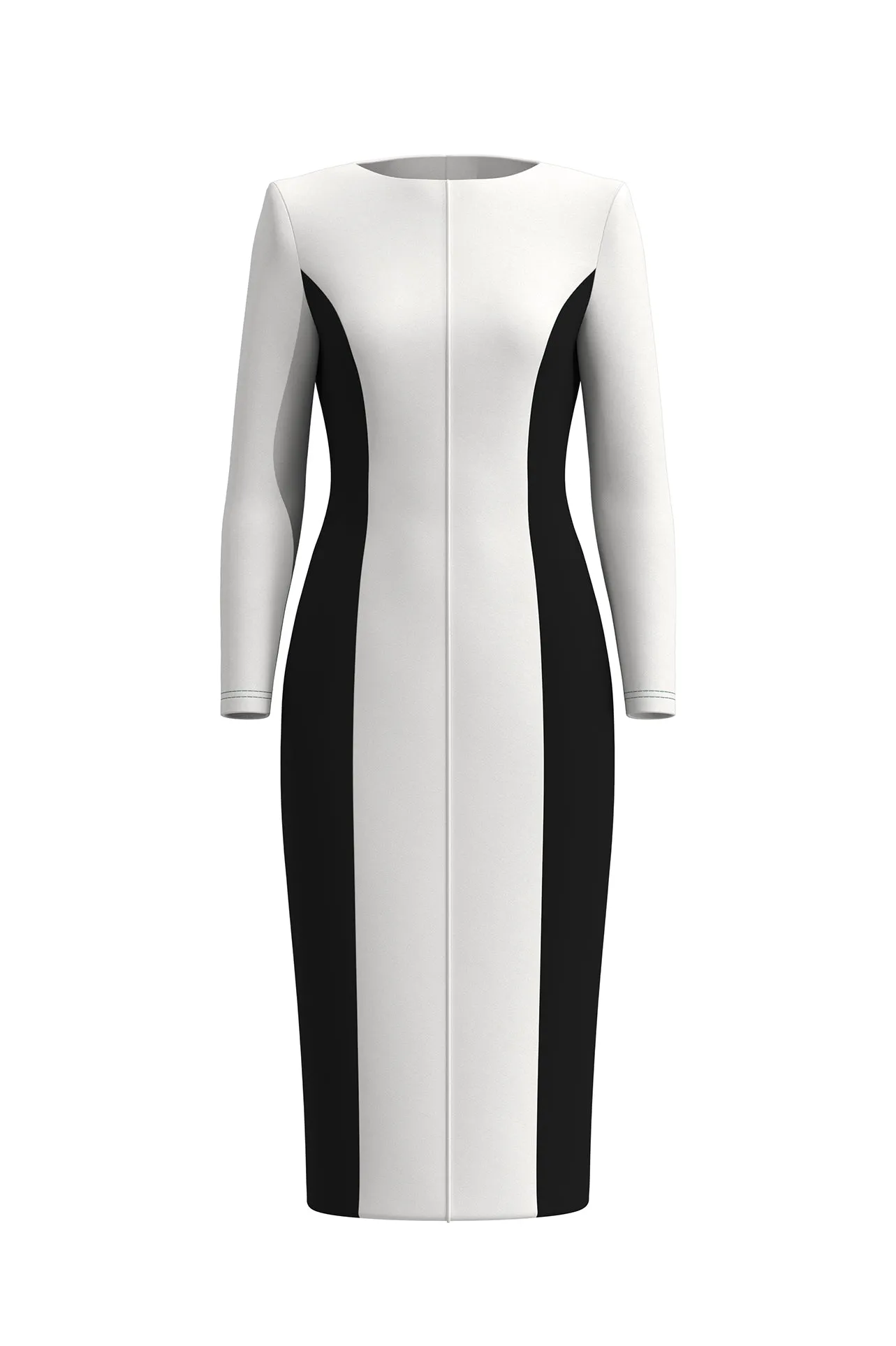 BLACK&WHITE CONTRAST DRESS