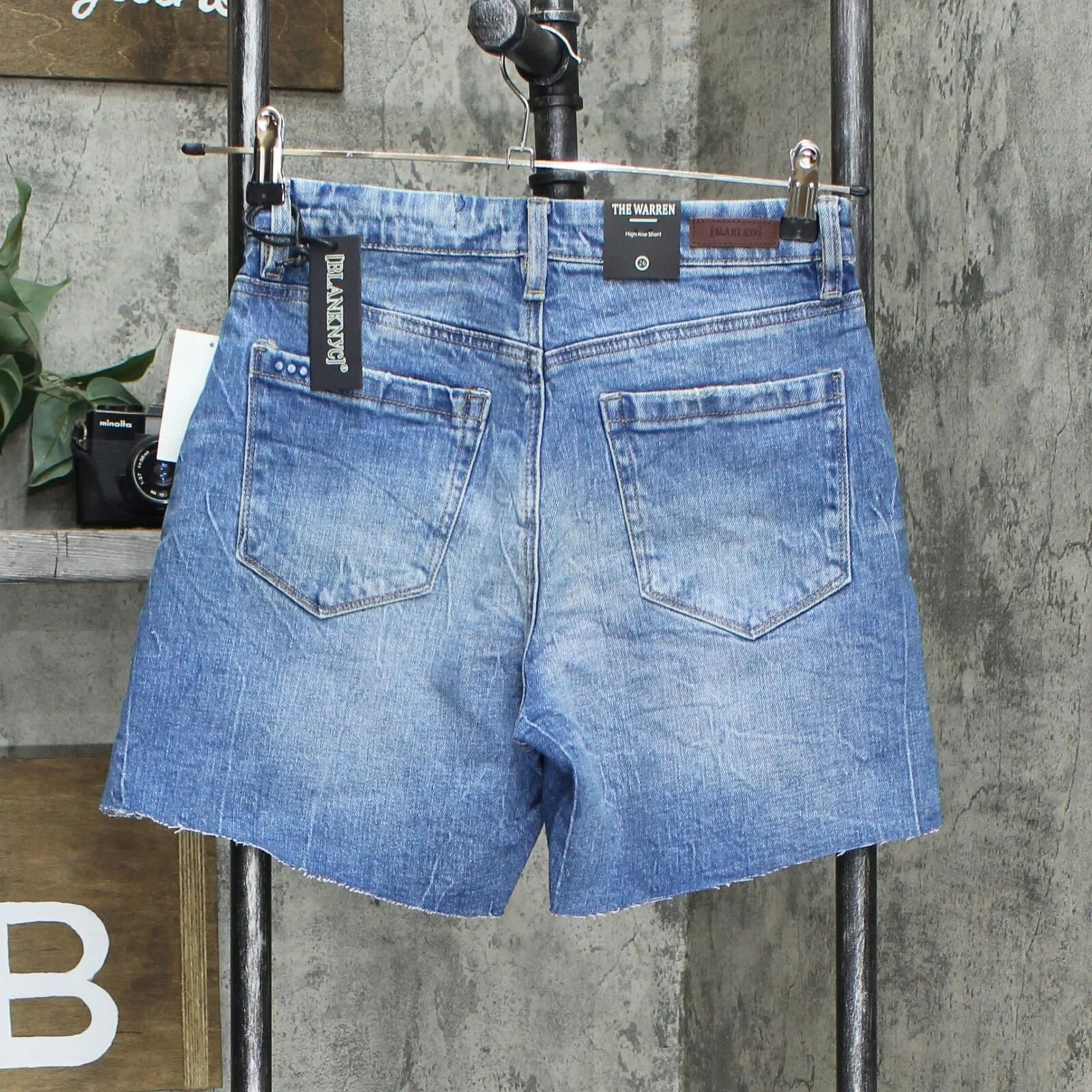 [BLANKNYC] Women's The Warren Frayed Hem Longline Denim Shorts