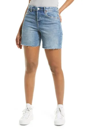 [BLANKNYC] Women's The Warren Frayed Hem Longline Denim Shorts