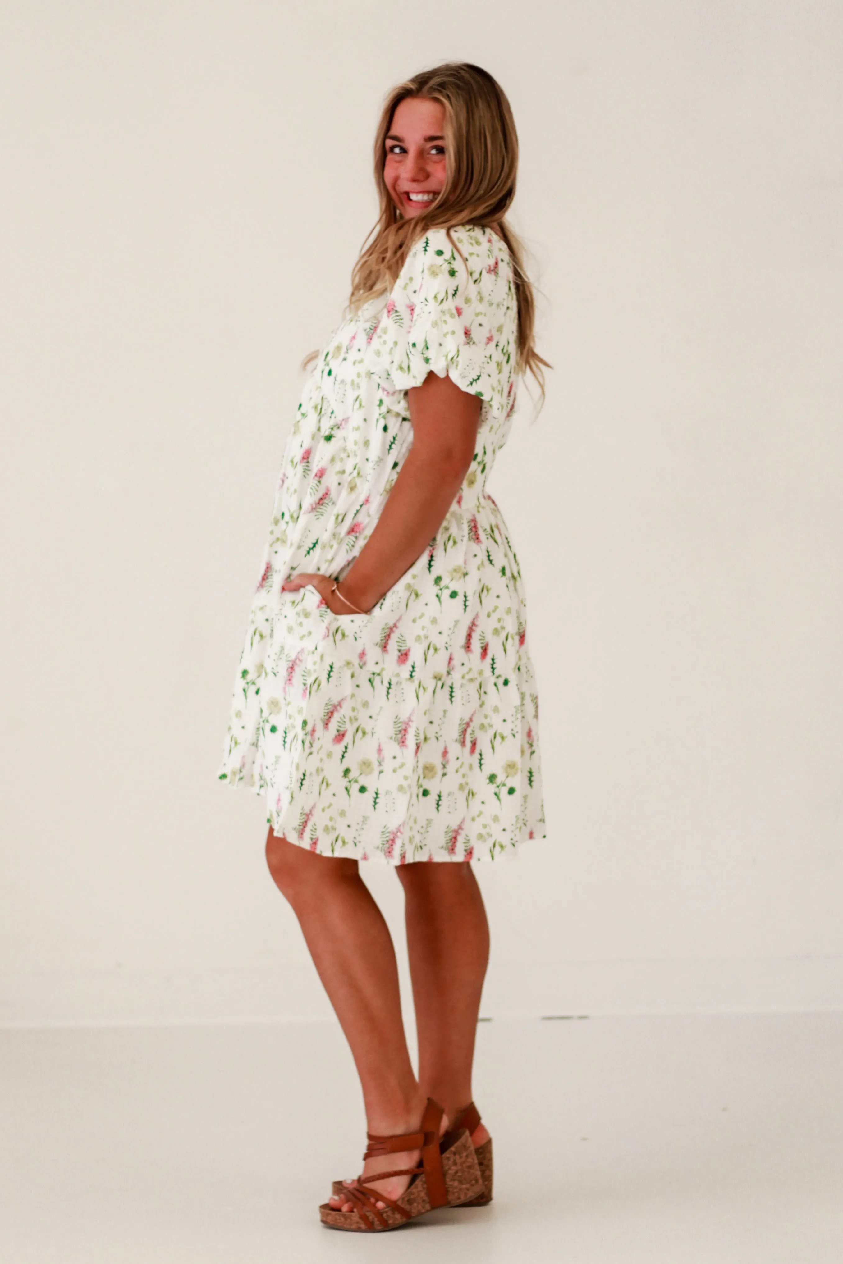 Botanical Breeze Floral Dress